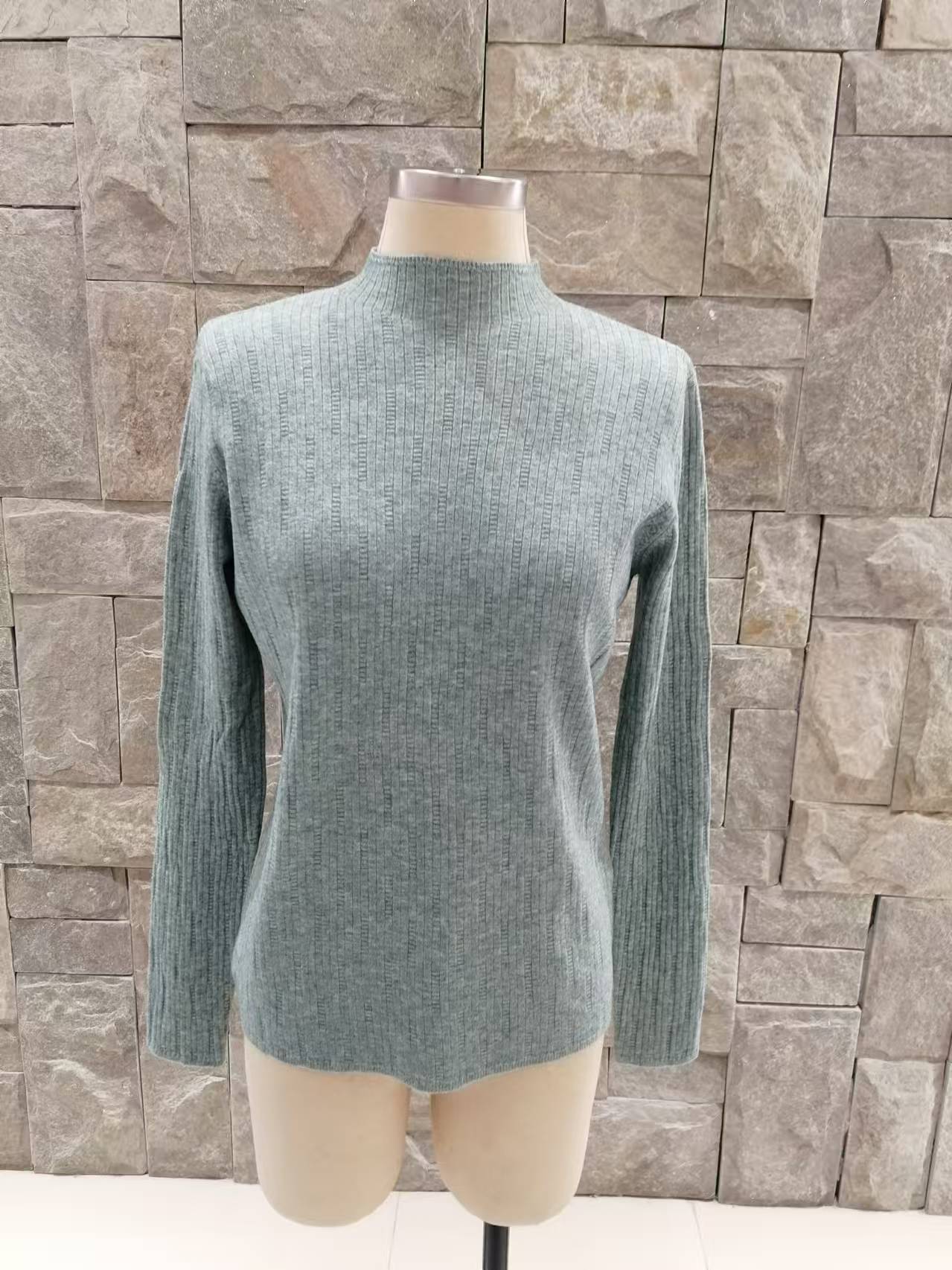 Women fit  high collar knit pullover sweater